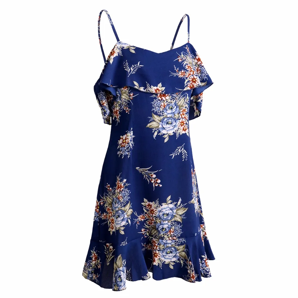 Darcydebie 2018 Summer Women Fashion Sweet Condole belt Sleeveless Ruffles Patchwork Printed Mini Dress vestidos | Женская одежда