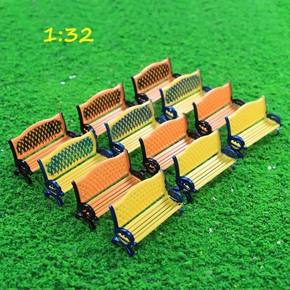 12pcs Model Train Platform Park Street Seats Bench Chair Settee 1:32 G O Scale ZY33032 courtyard chairs railway modeling | Игрушки и