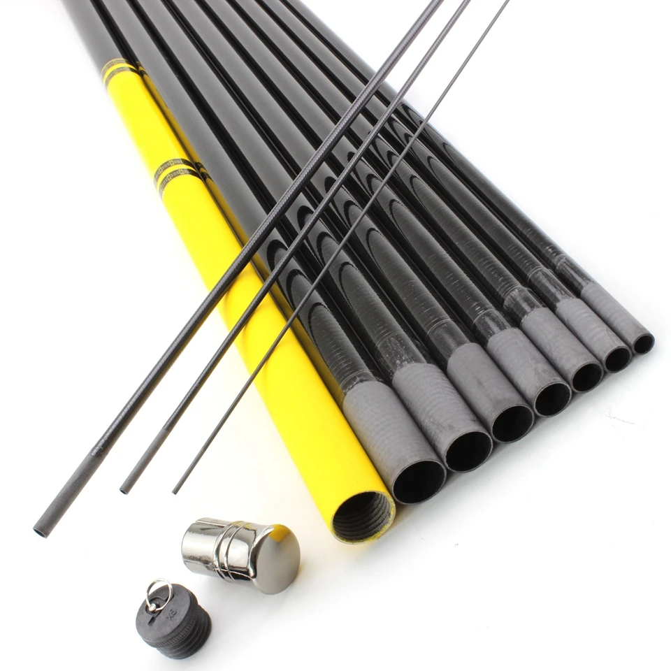 3.6m-7.2m Telescopic Carbon Fiber Super Hard Ultra Light Carp Fishing Pole Stream Rod Hooks and free 1-3 tips | Спорт и развлечения