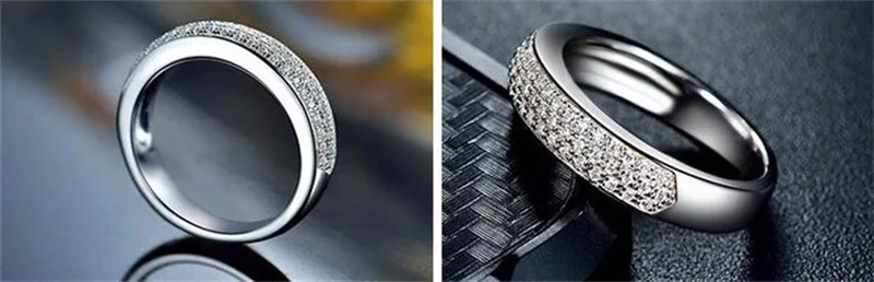 YANHUI кольца из чистого серебра Набор Полный CZ Diamant Обручение кольца ювелирных изделий 925 пробы серебряные обручальные кольца для Для женщин JZR073