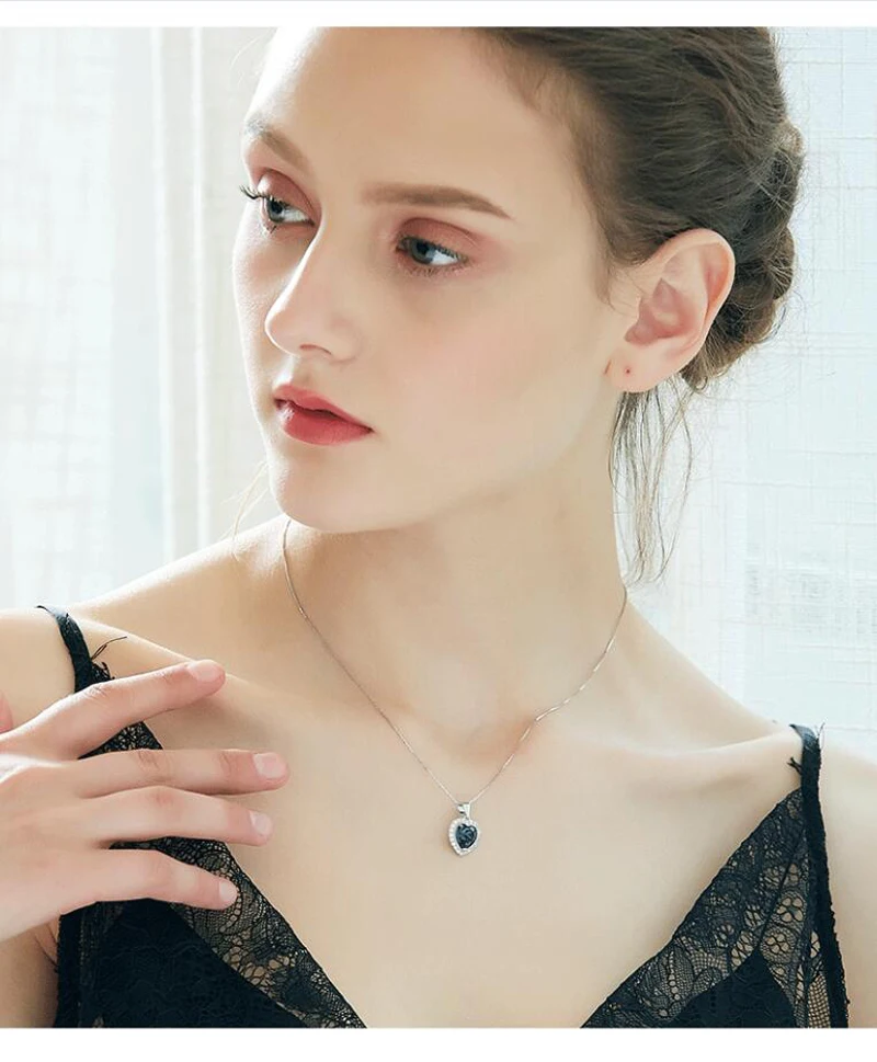 CDE 925 пробы Серебряное ожерелье украшено кристаллами Swarovski женское ожерелье в форме сердца воротники-ожерелья ювелирные изделия