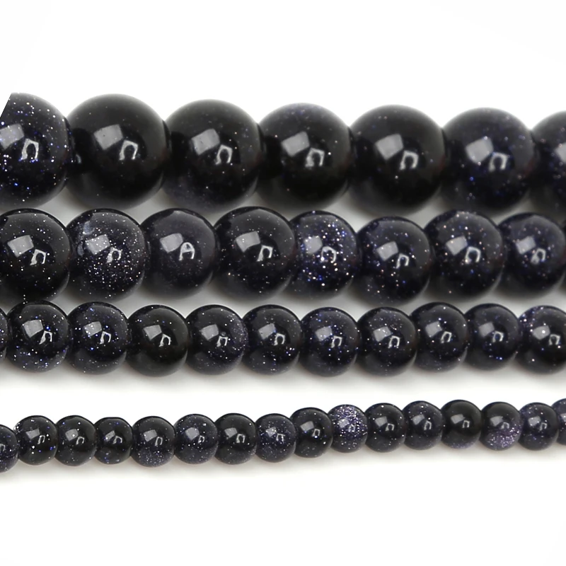 New Fashion 39cm/bag 4/6/8/10/12mm Blue SandStone Round Loose Beads Pick Size For Jewelry Making | Украшения и аксессуары