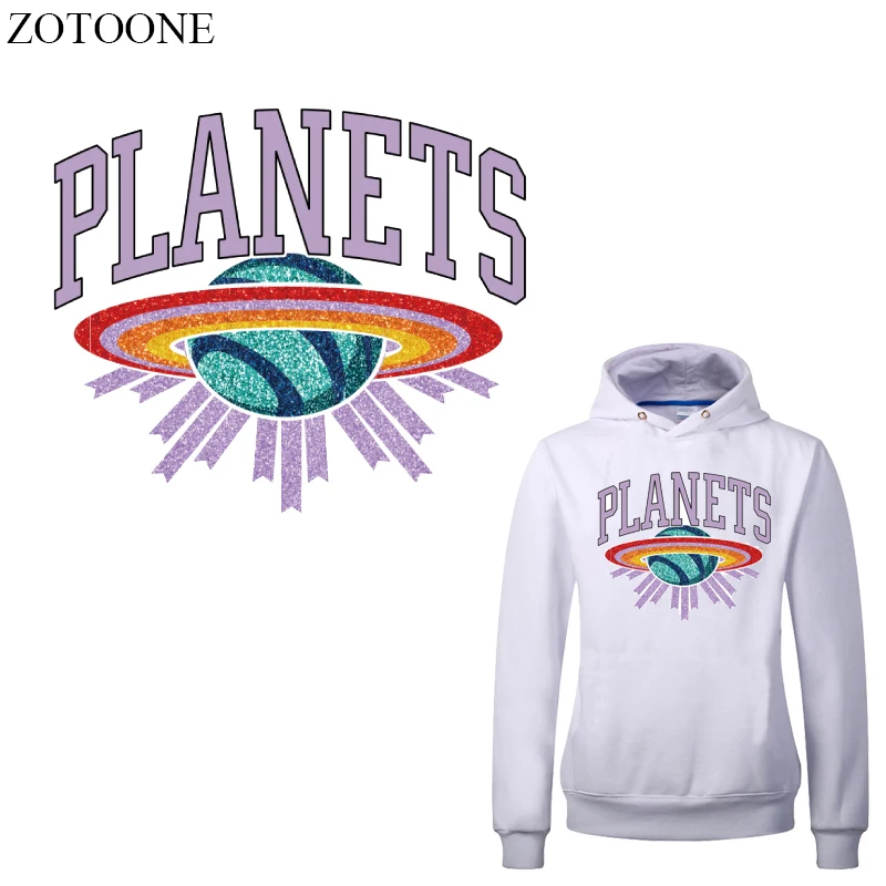 ZOTOONE Iron On Transfer Planets нашивка с НЛО аппликацией пространство тепло винил Передача