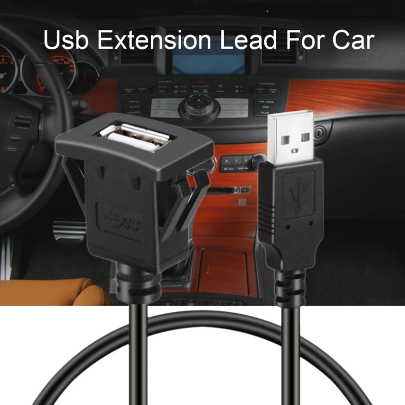 Car Dash board Flush Mount USB Male to Female Socket Extension Panel Cable 1M | Электроника