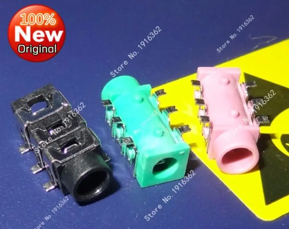 1000 шт./лот PJ 313D 3 5 мм SMD гнездо стерео аудио разъем/Джек Разъем Красный 6Pin|connector