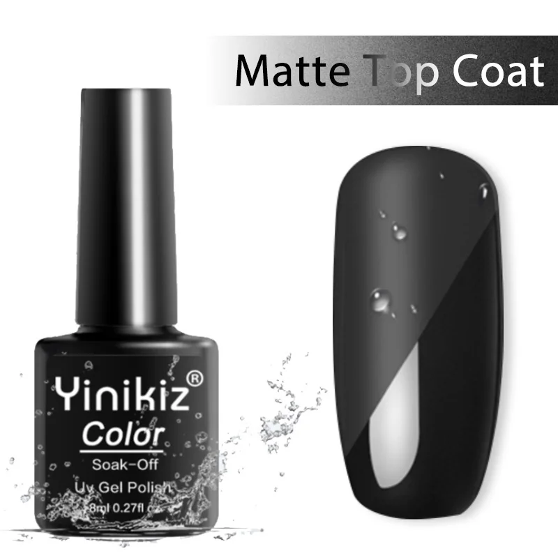 8ml Matte top gel Yinikiz 30 мл Гель-лак для ногтей замачиваемый УФ-гель для дизайна ногтей Полупостоянный Гибридный гвоздь Гель-лак основа верхнее покрытие - Цвет: 8ml Matte top gel