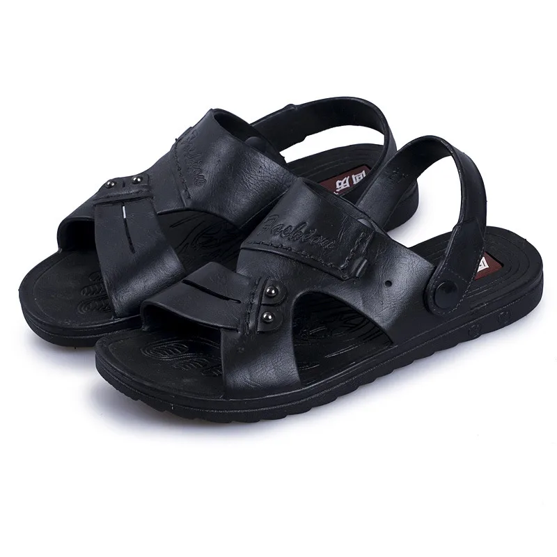 Элитный бренд 2018 Лето Для мужчин пляжные сандалии для прогулок кожа Повседневные