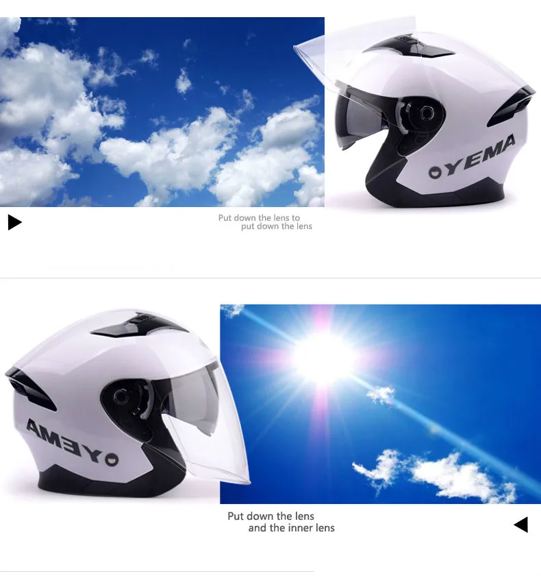 ABS двойной линзы мотоциклетный шлем зимой половина Тип безопасности