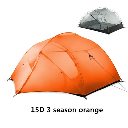 15D 3 season orange 3F UL GEAR 3 человек 4 сезон 15D палатка Открытый Сверхлегкий походный альпинистский охотничий водонепроницаемый палатки наземный лист - Цвет: 15D 3 season orange