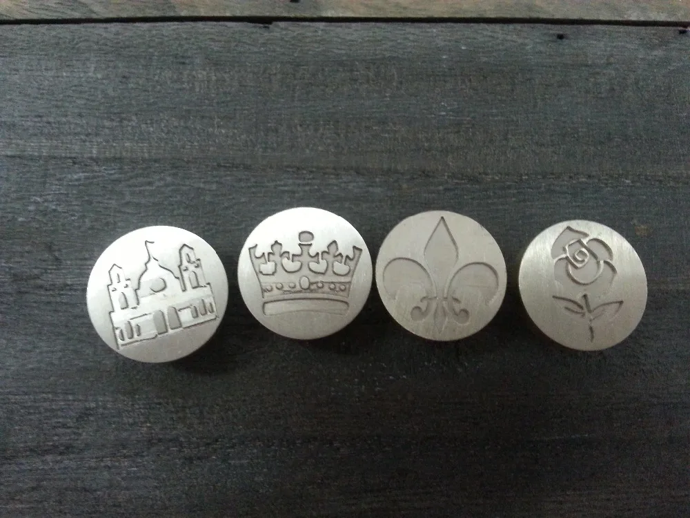 4 шт. сургучные печати штампы медь головок (роза дворец корона ирис) с одним дерева