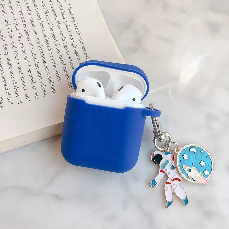 Blue Космический космонавт, космонавт, защитный чехол для Airpods, чехол, аксессуары, Bluetooth, силиконовый чехол для наушников, брелок для ключей - Цвет: Blue