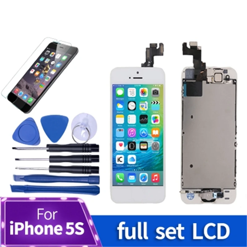 Полный набор ЖК дисплеев для iPhone 5s полная сборка дисплея замена дигитайзера с