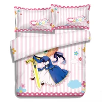 hobby express chibi saber fate stay night japanese anime bed blanket or duvet cover with two pillow cases adp cp151213