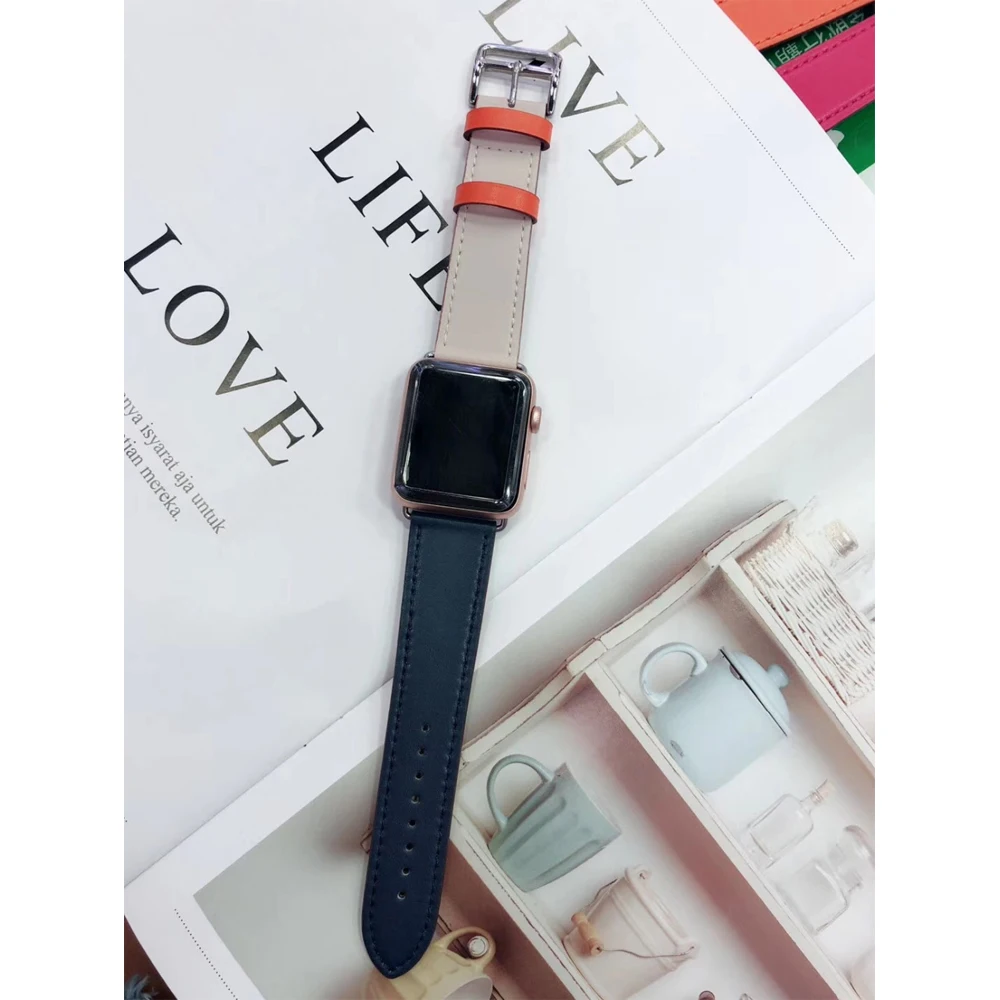 Кожаный ремешок для apple watch band 42 мм 44 40 38 браслета correa iwatch seeries 4 3 2 1