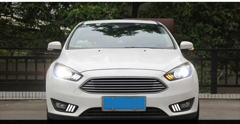 Автомобильный Стайлинг корпус передней фары для Ford Focus MK3 фары- светодиодный задний фонарь/O Ангельские глазки DRL перемещение сигнал поворота