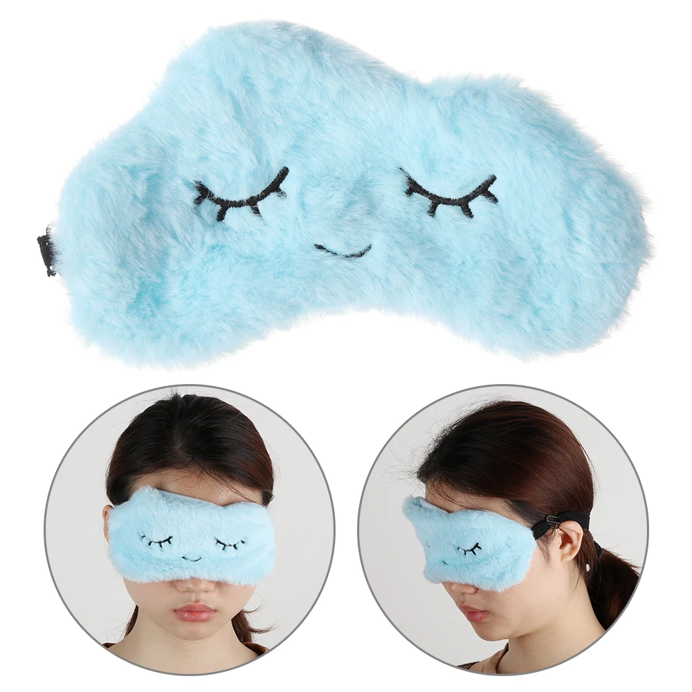 1Pcs Sleeping Aid Eye Patch GiftSoft Blindfold Super soft plush Cartoon cloud eye mask cute eyelashes sleep shade Eyepatch | Красота и