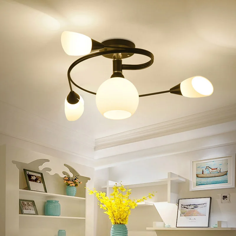 Американская Загородная потолочная лампа современная простая для гостиной