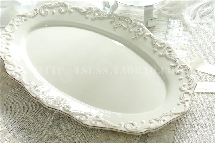 marie claire square ceramic plate relief Western European West Point decorated oval super market | Дом и сад