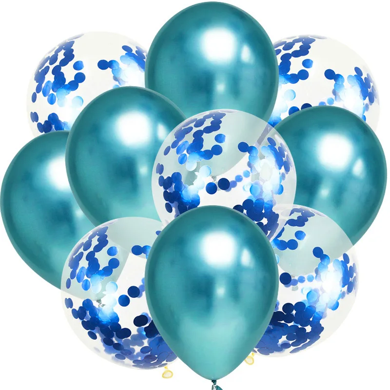 10Pcs Balloons 13 10/15/20 шт. металлическая хромированная воздушные шары с днем рождения/воздушные шары Золотое конфетти балон Свадебные украшения надувные гелием Balons шарики - Цвет: 10Pcs Balloons 13