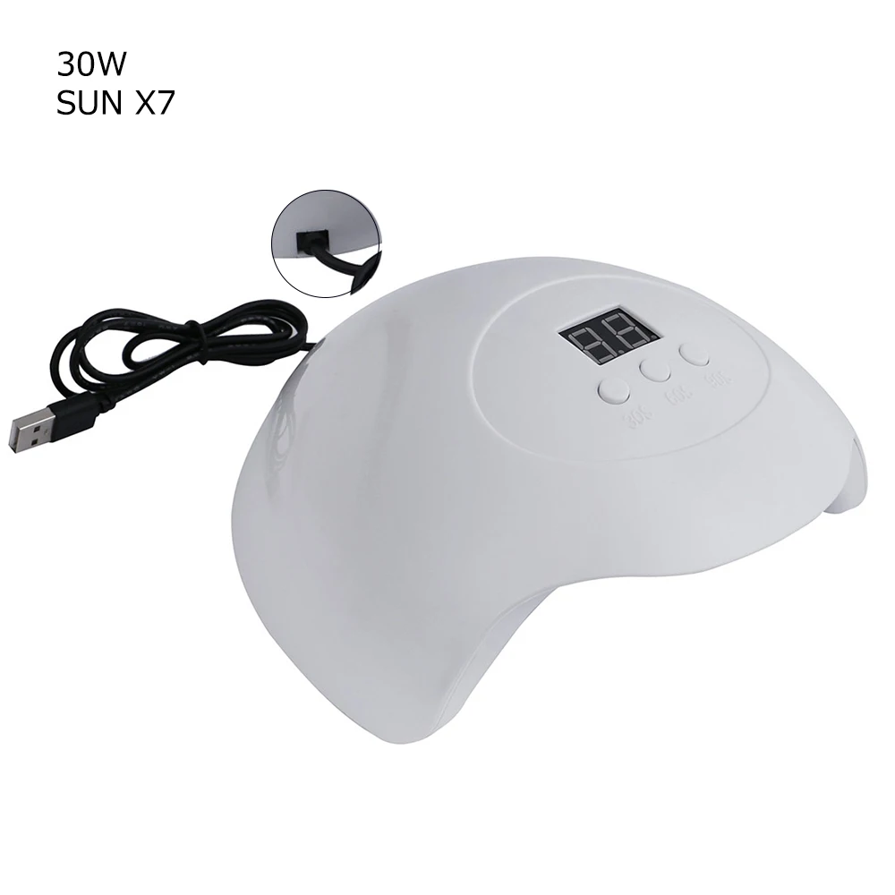 30W Pink Nail Dryer Machine UV LED Lamp USB Cable Home Use Nail UV Gel Varnish Dryer 15 LEDS Lamp Nail Art Tools
