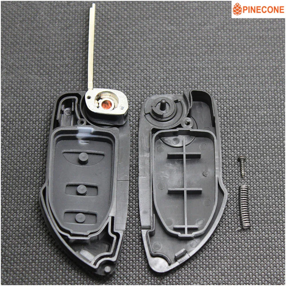 

PINECONE Key Case for Hyundai Elantra 2005 Car Key No Battery Holder Uncut Brass Blade Modified Remote Vehicle Key Shell Fob