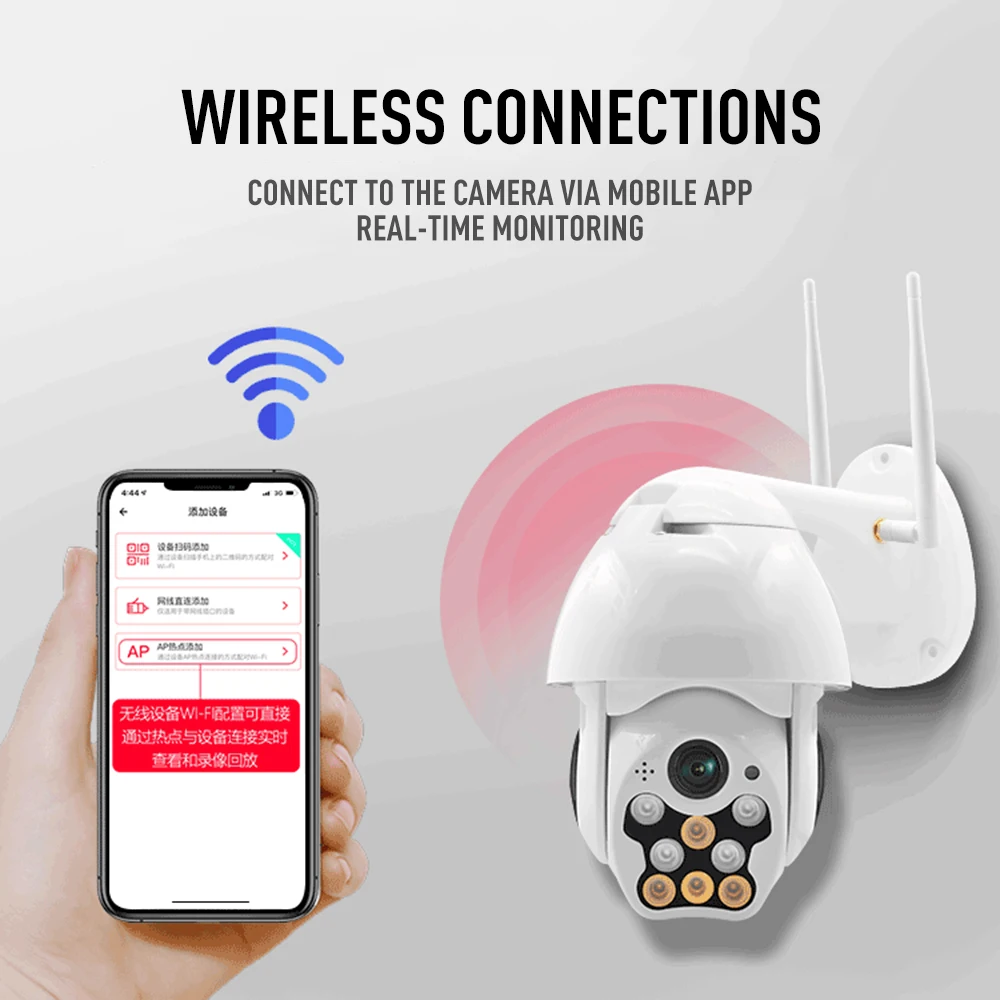 Открытый PTZ IP камера купольная беспроводная Wifi охранная сигнализация 1080P ИК Сеть
