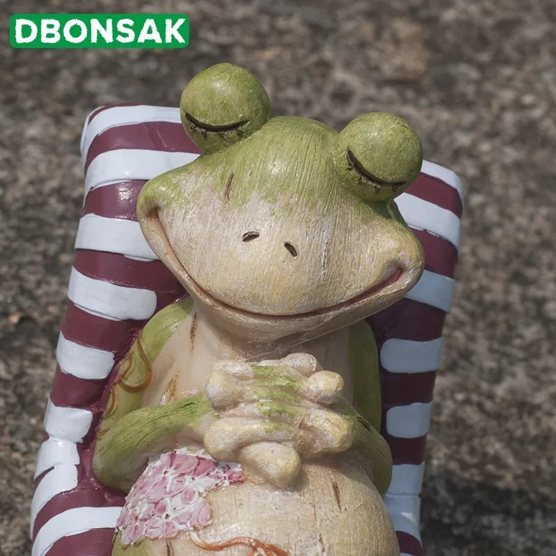Украшение в виде лягушки из смолы, садовая скульптура в виде лягушки, скульптура в виде животных, домашний офис, украшение для сада, двора, садовый орнамент