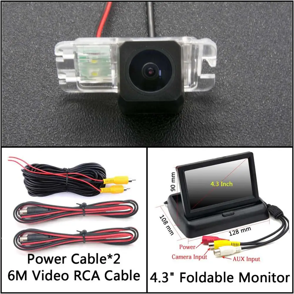 Cam N 4.3 inch Fold Full HD резервная камера заднего вида для Ford Focus 2 Mondeo C-Max S-Max Galaxy Fiesta Kuga EcoSport Автостоянка ЖК-зеркало монитор - Название цвета: Cam N 4.3 inch Fold