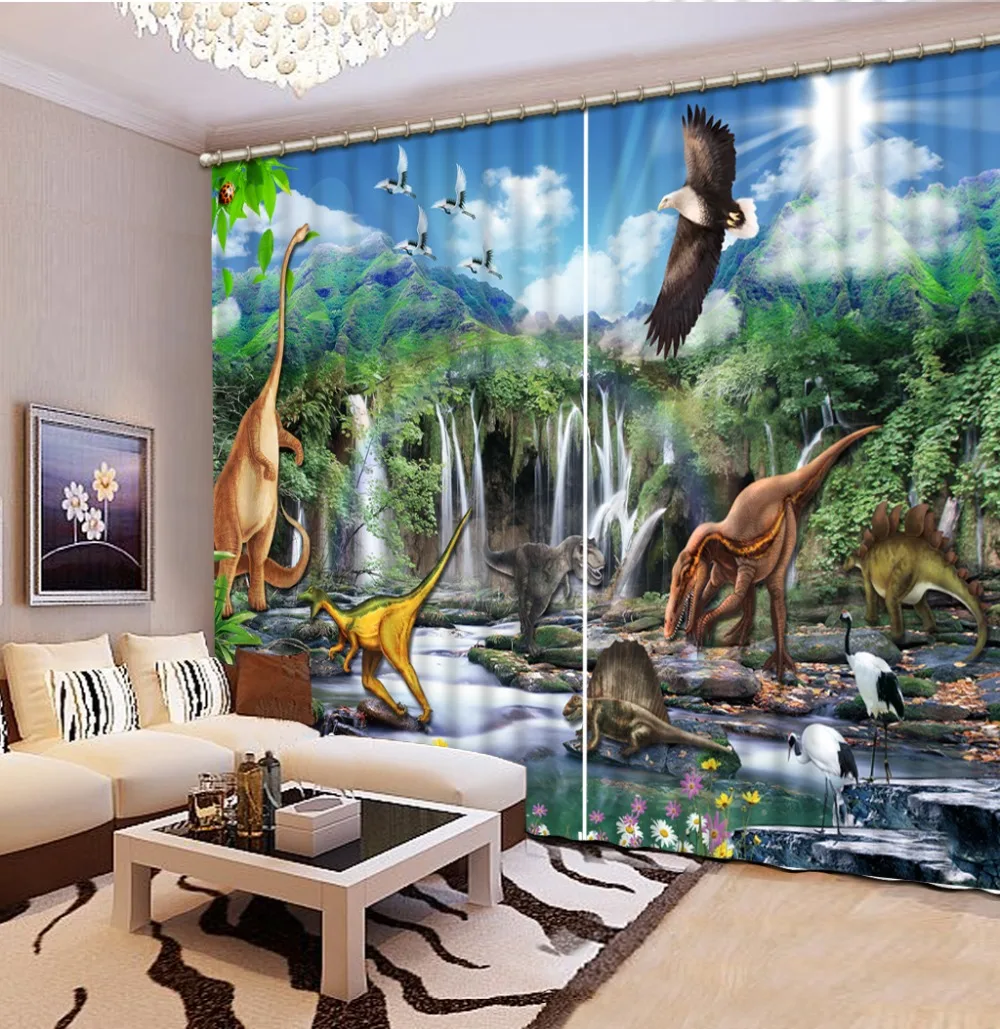 

High quality custom 3d curtain fabric animal curtains cartoon curtain