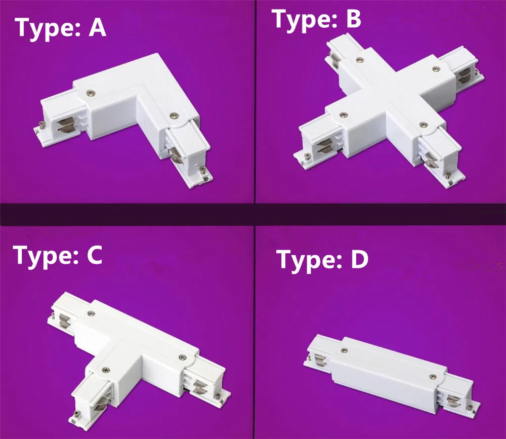 Светодиодная трековая Направляющая 1 м 3-фазная цепь 4-проводная алюминиевая
