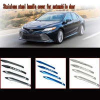 karcng 4 pcs stainless steel decorative cover for car door handle for for toyota camry 2017 2018 2019