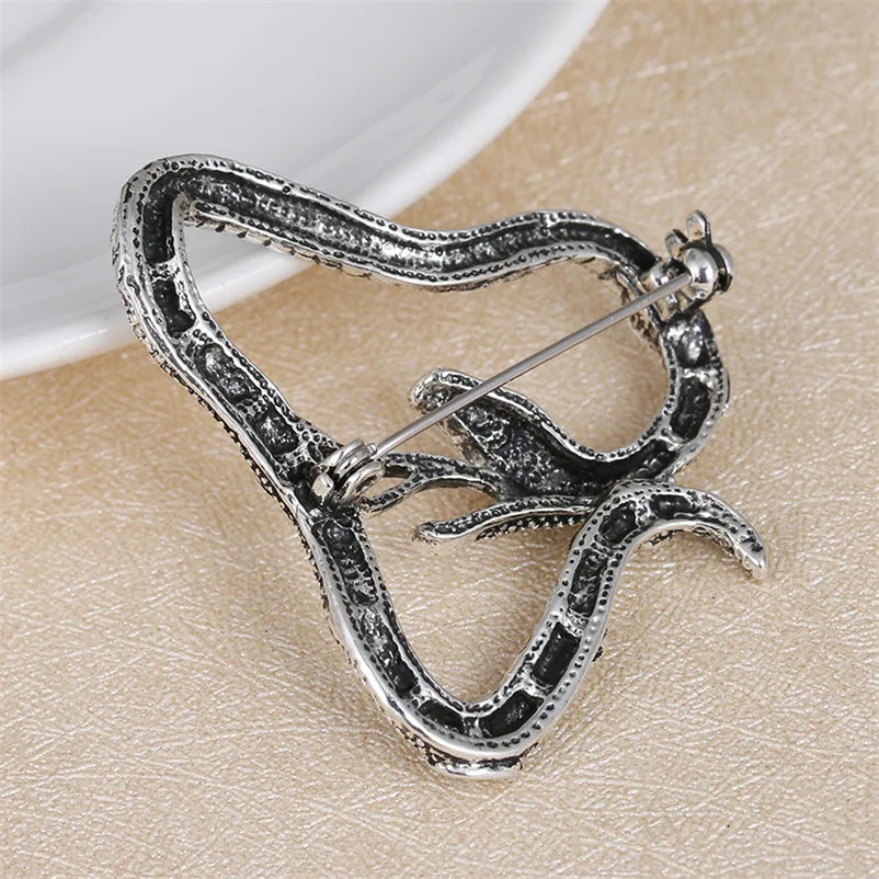 Женская Винтажная брошь в стиле бохо ADOLPH виде змеи с кристаллами 2018|Броши| |