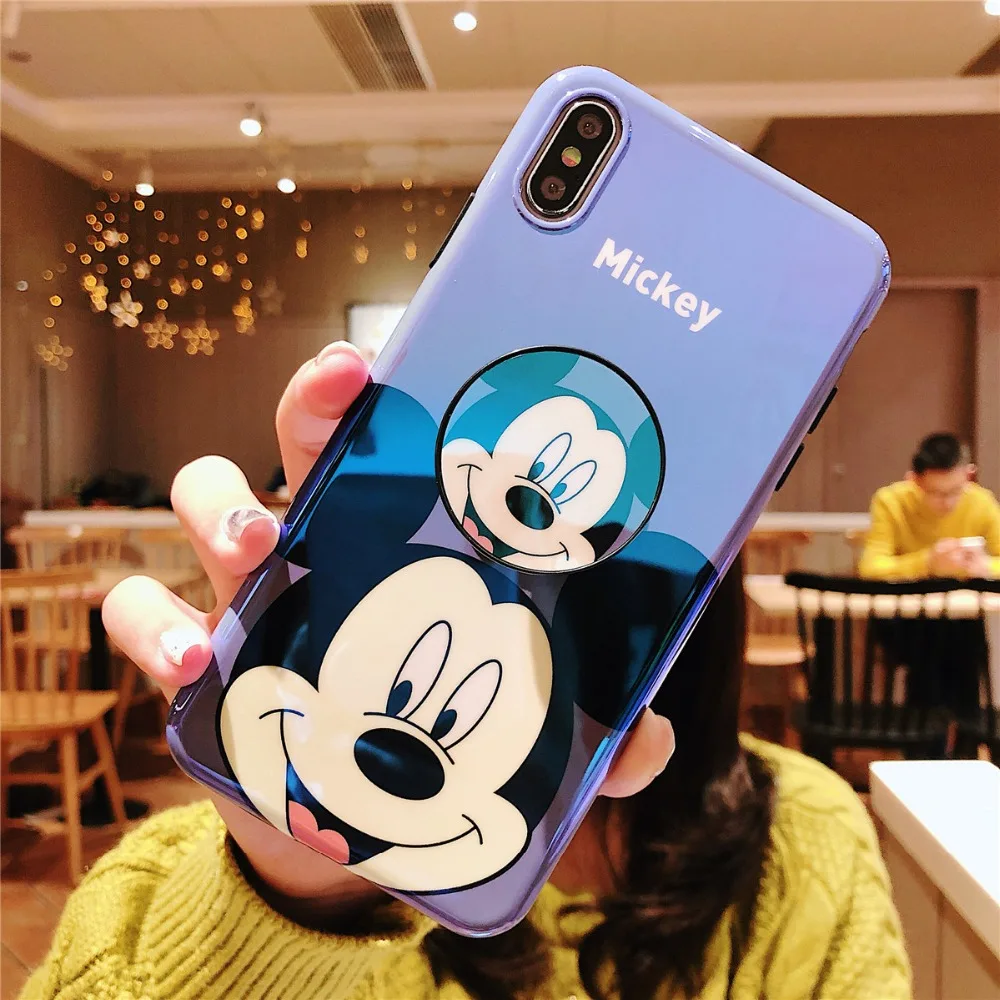 Для iPhone 11 Pro MAX забавные мультяшные милые очаровательные девчачьи мышь утка кронштейн Blue Ray IMD чехол для iPhone XR XS MAX X 6 6S 7 8 Plus