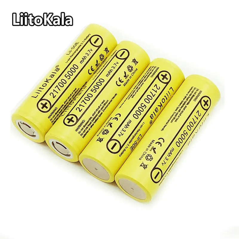 4pcs battery New21700 батареи lii-50E 21700 аккумуляторная батарея 5000 mah 3,7 V 5C разряда высокая мощность батарей для высокой мощности applian - Цвет: 4pcs battery