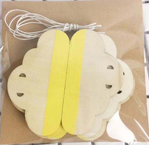 cloud yellow 10 шт., скандинавский лебедь/мороженое, настенные украшения, баннер, деревянные фишки, облака, сделай сам, тянут цветы, детская комната, палатка, украшение, подарок - Цвет: cloud yellow