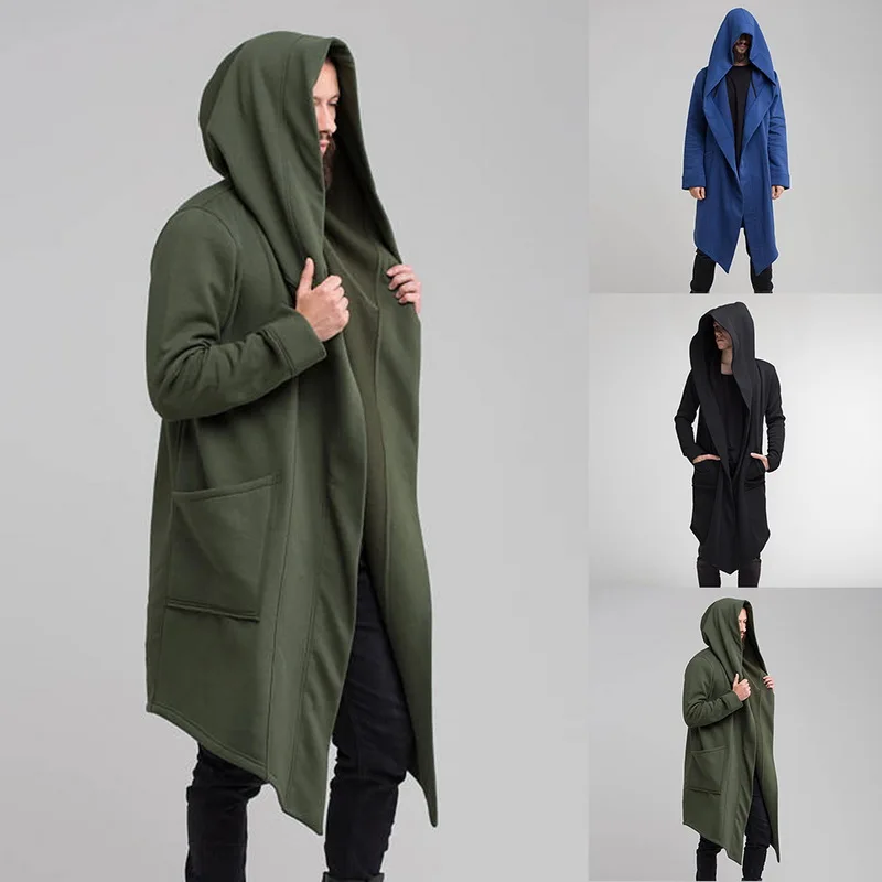 Pui men tiua 2019 мужские толстовки с капюшоном черные в стиле хип-хоп мантия модная