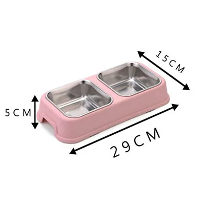 B-01 Pink Питомец собачья из нержавеющей стали миски для кошек миска для хранения воды кормушка для щенка, собаки, котенка миска для еды Нетоксичная пластиковая подставка - Цвет: B-01 Pink