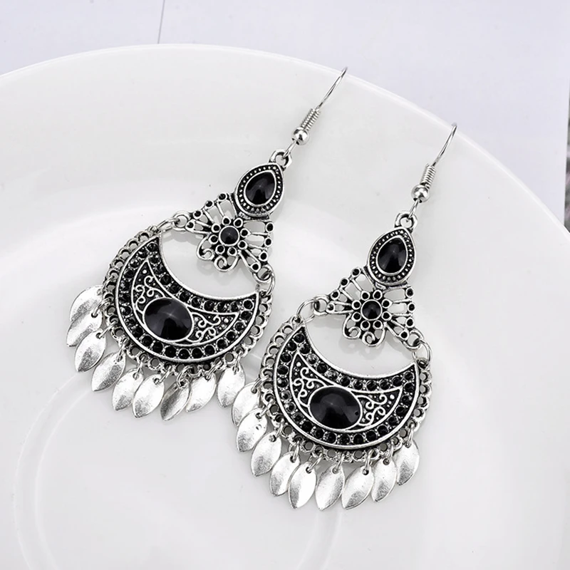 Risyh Bohemian Drop Tassel Earrings National Palace Wind Classical Carved | Украшения и аксессуары