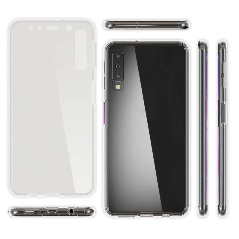 Чехол J4 J6 Plus 2018 360 полностью тонкий для пар простой Модный мягкий чехол Samsung Galaxy J8 J3