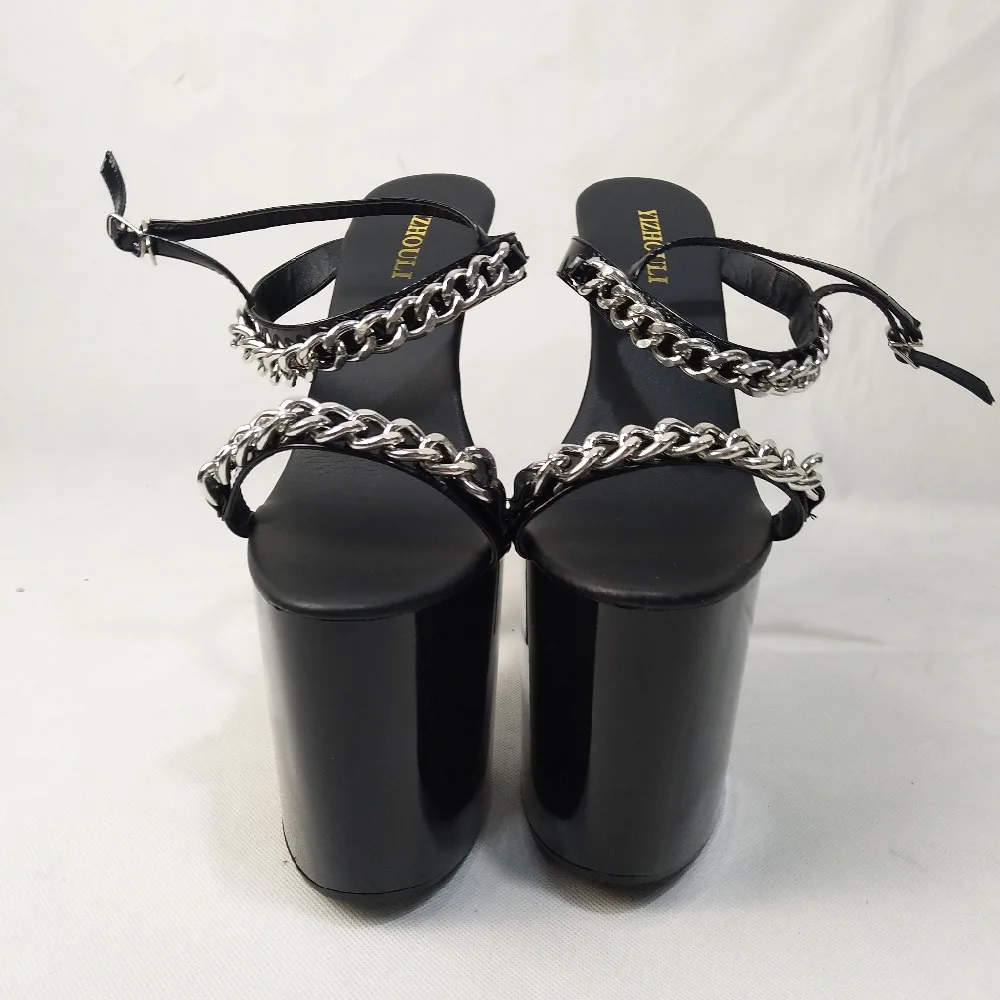 noble metal decoration Shoes black stage performance Ultra fine with waterproof 20 cm sandals | Обувь