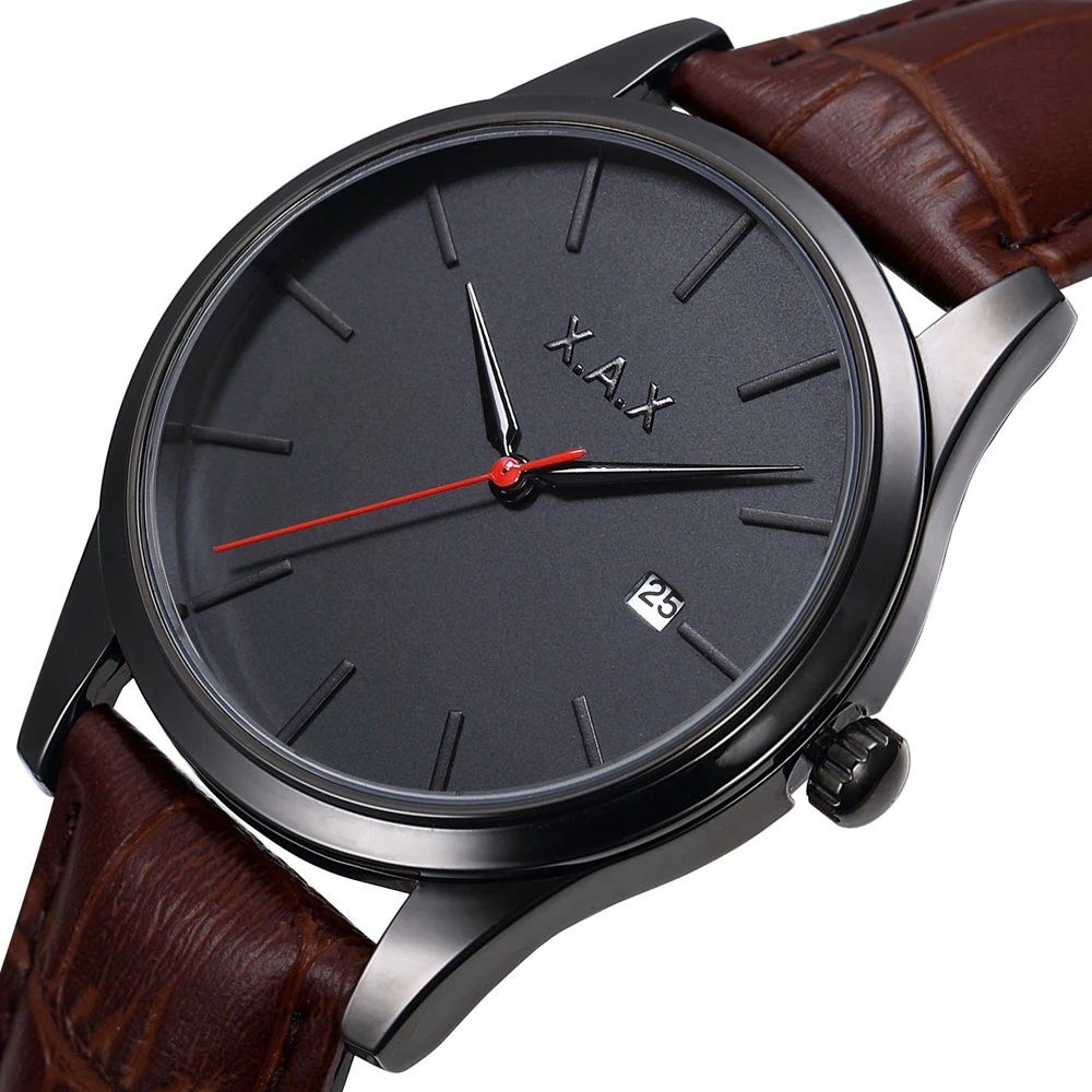 2 года гарантии прямые поставки мужские часы черные наручные водонепроницаемые.