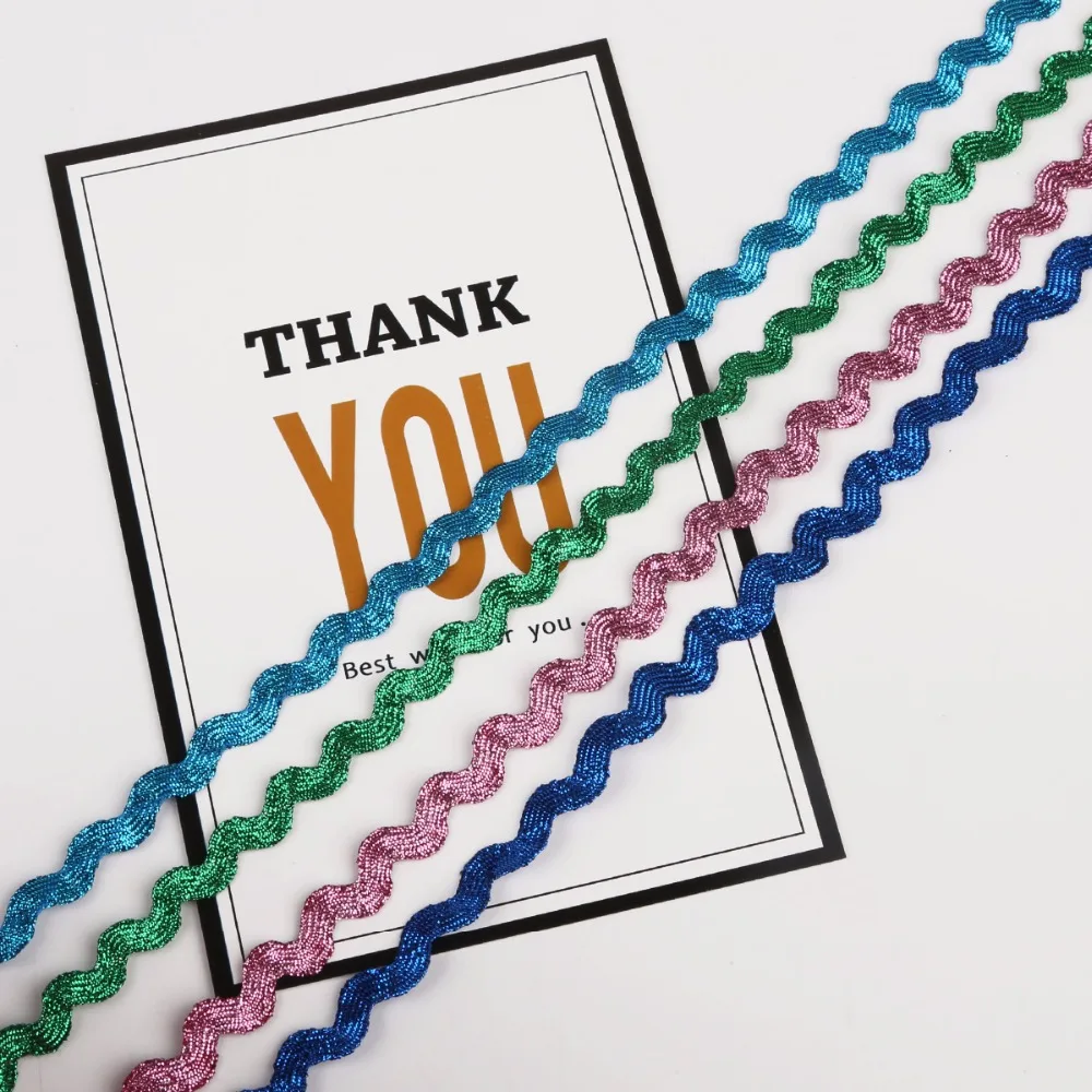 15 ярдов/лот 8 мм металлическая териленовая лента зигзаг Ric Rac кружевная для