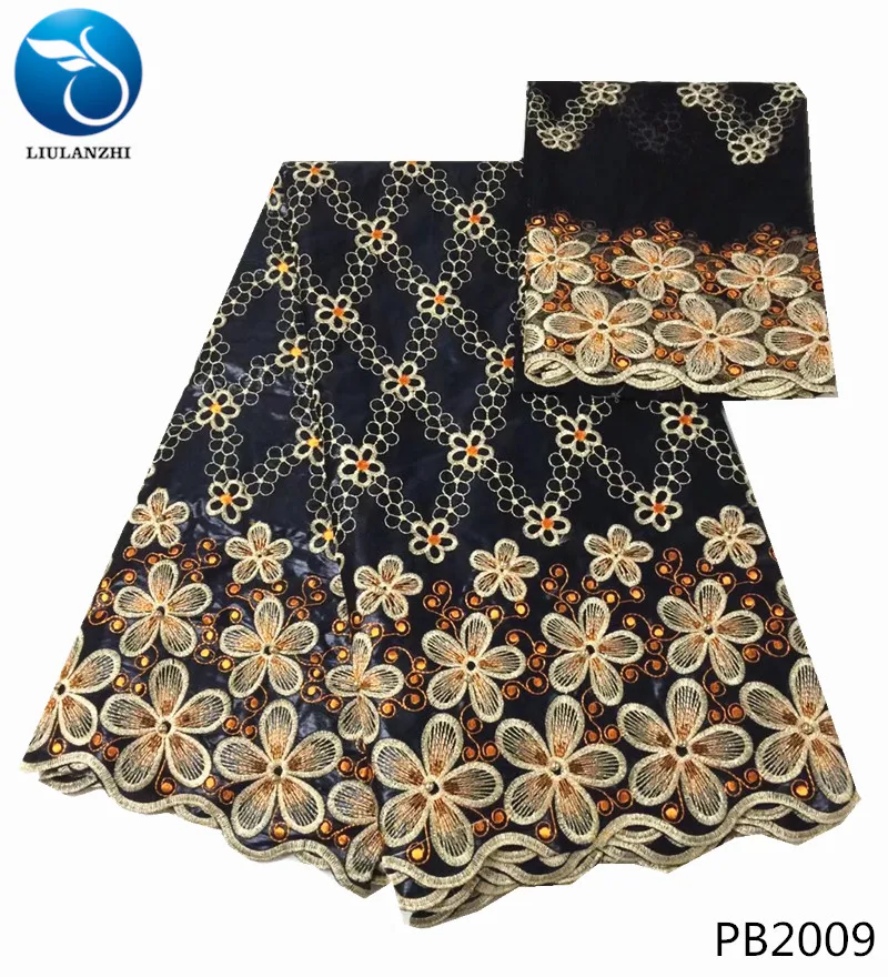 

LIULANZHI Bazin Blue riche fabric high quality bazin riche getzner nigerian dress fabric brode 5+2yards/lot wholesale cheap PB20