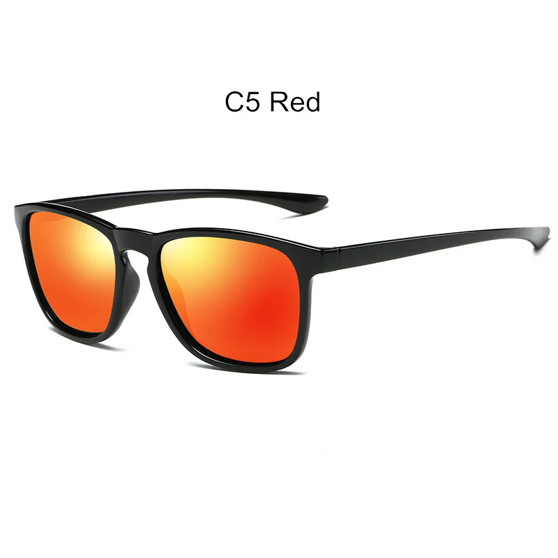C5 Red Yooske Мода поляризованные Солнцезащитные очки для женщин Для мужчин Для женщин Винтаж квадратный вождения Защита от солнца Очки очки Для женщин S Для мужчин S спортивные очки UV400 оттенков - Цвет линз: C5 Red