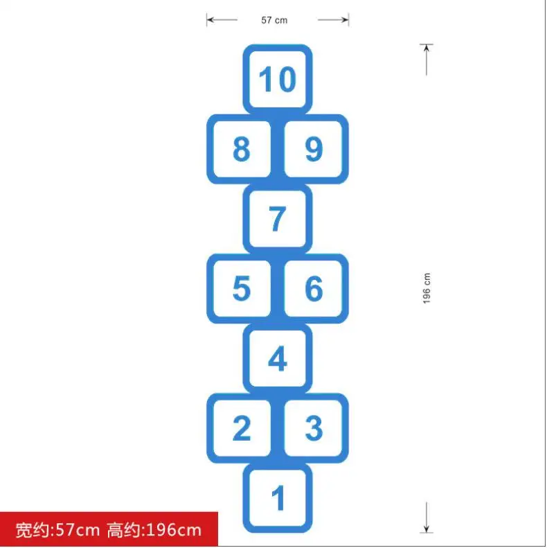 DIY Нетоксичная виниловая ПВХ Классическая игра hopscotch Настенная Наклейка для детской комнаты спальня Экстра большая стена пол украшение