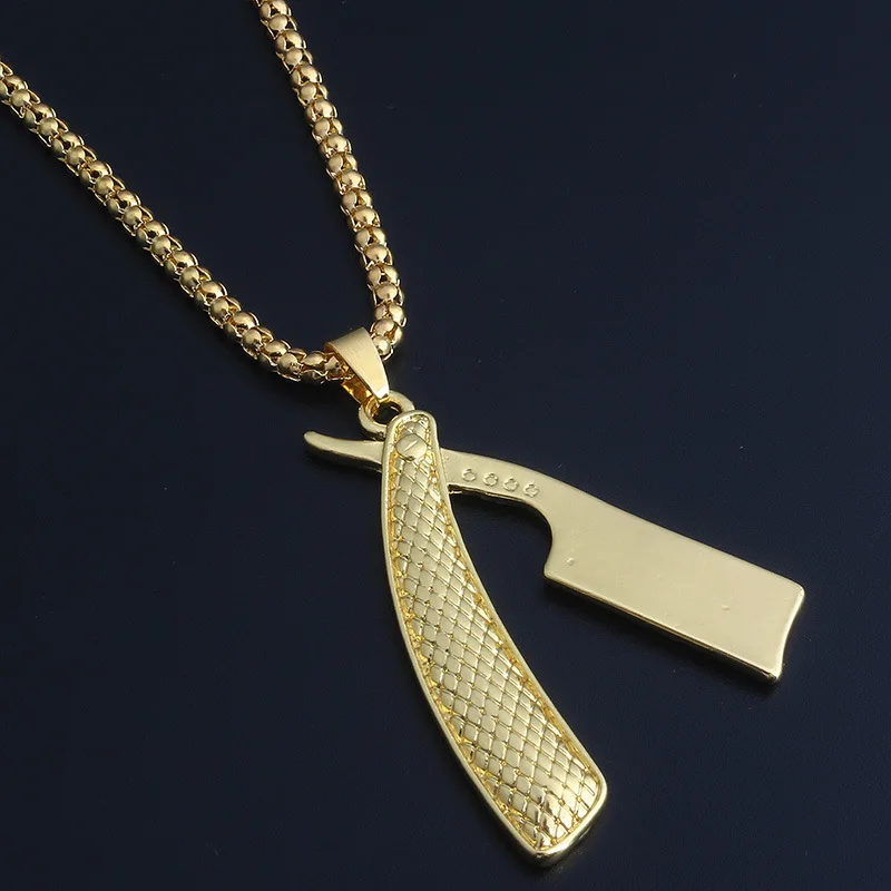 Новое прибытие Парикмахерская лезвие бритвы кулон ожерелье трендовый