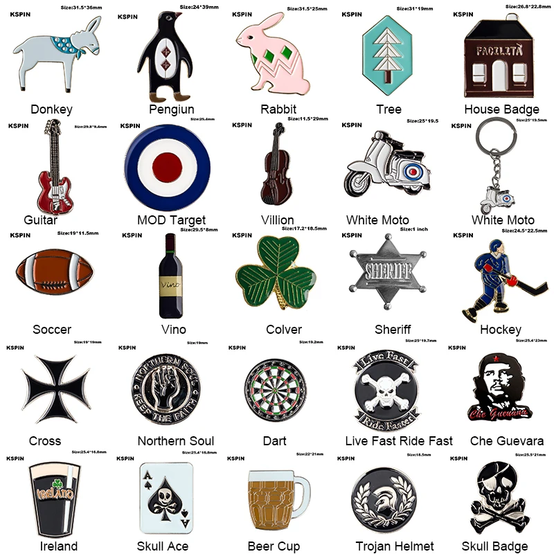 Различные металлические значки с гвоздиком брошь значок для подарка и украшения