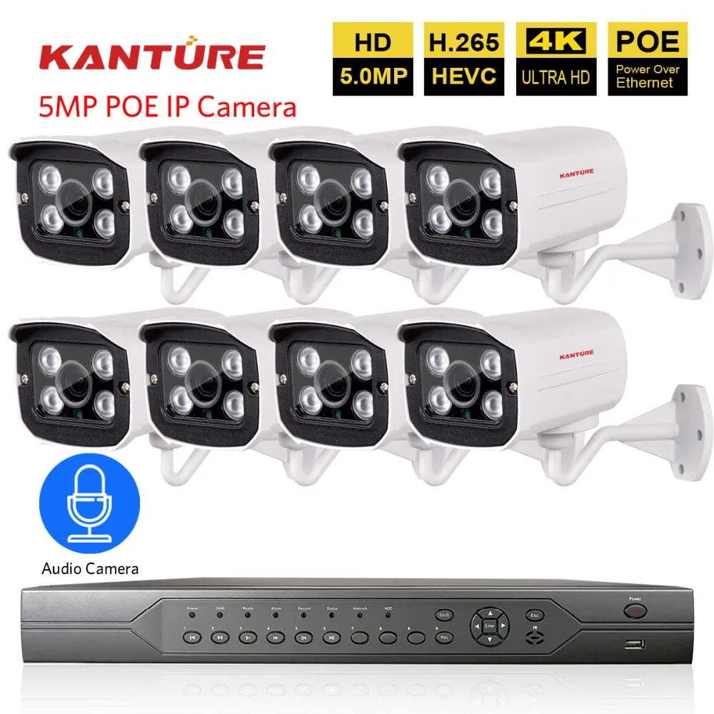 H.265 16CH 4 K 5MP POE NVR Системы 8X супер безопасности в/Открытый Водонепроницаемый Массив