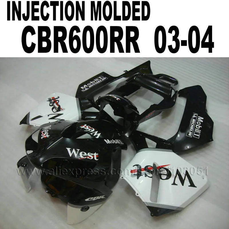 Мотоцикл инъекции комплект обтекателей для Honda CBR600RR 2003 2004 CBR 600 RR 03 04 600RR черный и