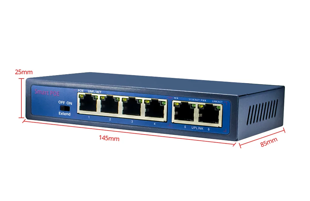 POE коммутатор 4CH Smart POE источник питания 802.3af Gigabit 100 Мбит/с 250 м передача питания через Ethernet для ip-камер